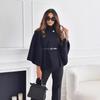 TIFICY Women's Fashion Casual Fall Winter Solid Color Print Long Sleeve Half Turtleneck Coats Women's