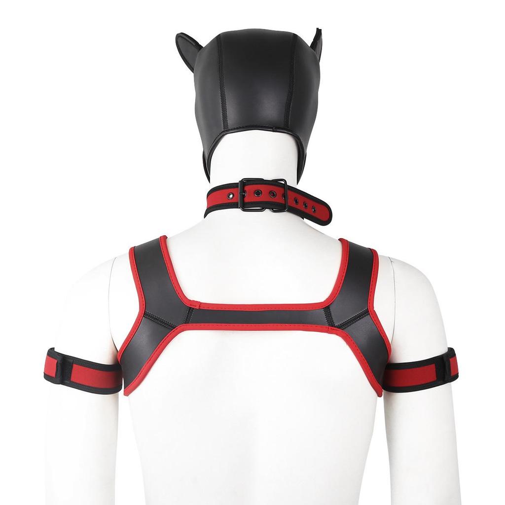 Erotic Adult Toys Set: Dog Headgear, Armband, Chest Strap, Neck Collar, Costume Props