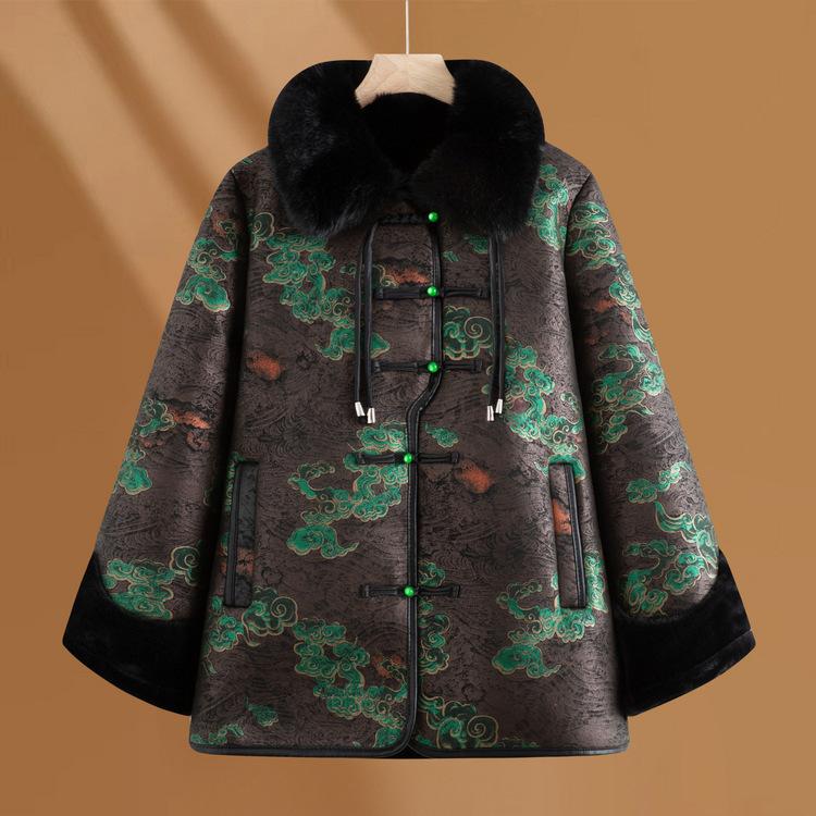 

Мама Зимние Топы, Одежда для Пожилых, Модная Меховая Шуба для Пожилой Леди и Бабушки, Меховая Шуба для Женщин Среднего и Пожилого Возраста 5XL зелёный