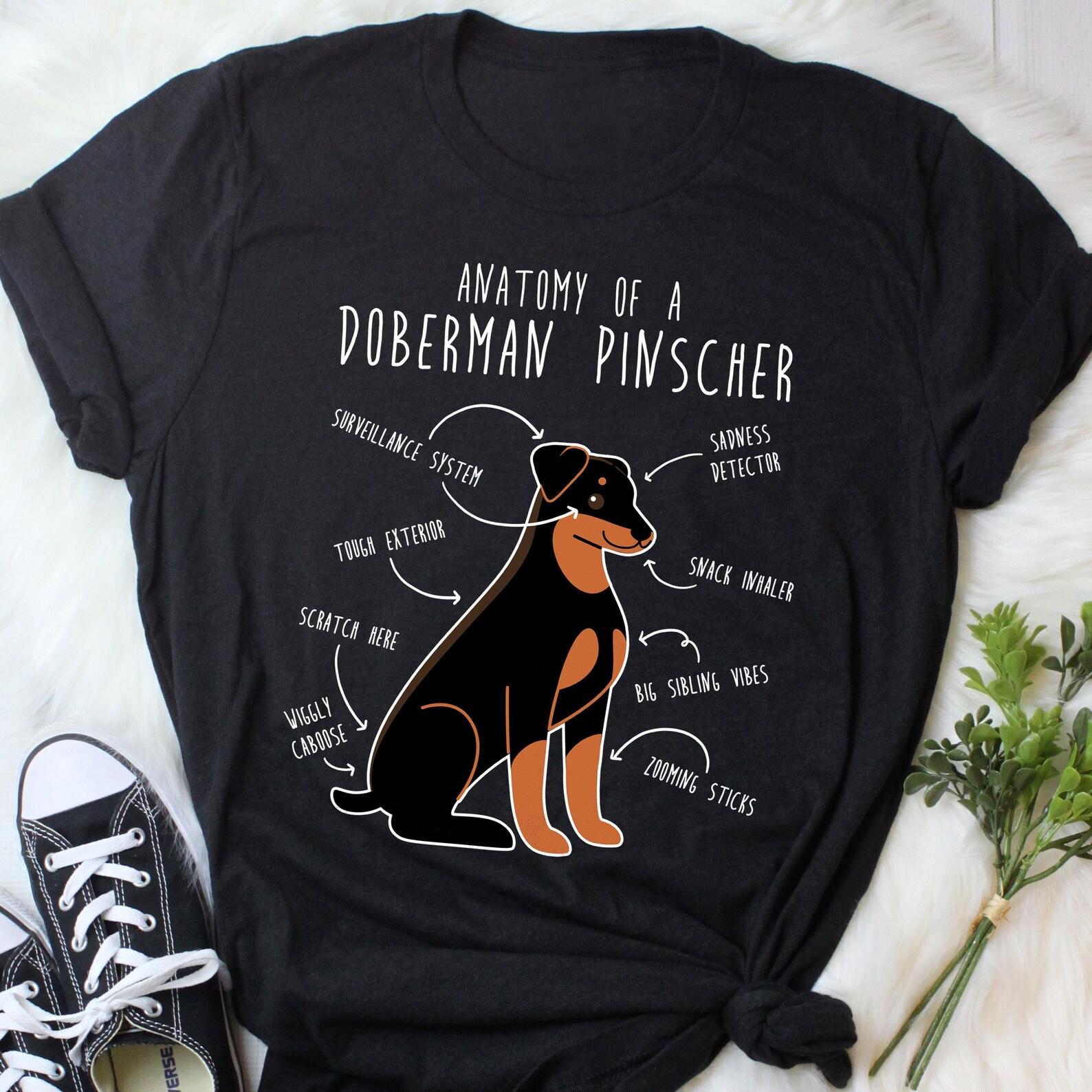 Doberman Shirt, , Funny Dog Lover Gift, Cute Doberman Pinscher T-shirt, Doberman Tshirt, Pet Tee, Dog Mom Dog Dad, Dog Anatomy 140
