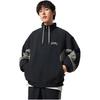 Li Ning Comfortable Casual Simple Loose Stand Collar Zipper Jacket Men Jacket Black AFDV127-3