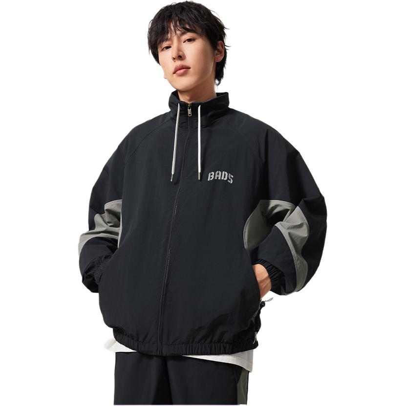 Li Ning Comfortable Casual Simple Loose Stand Collar Zipper Jacket Men Jacket Black AFDV127-3