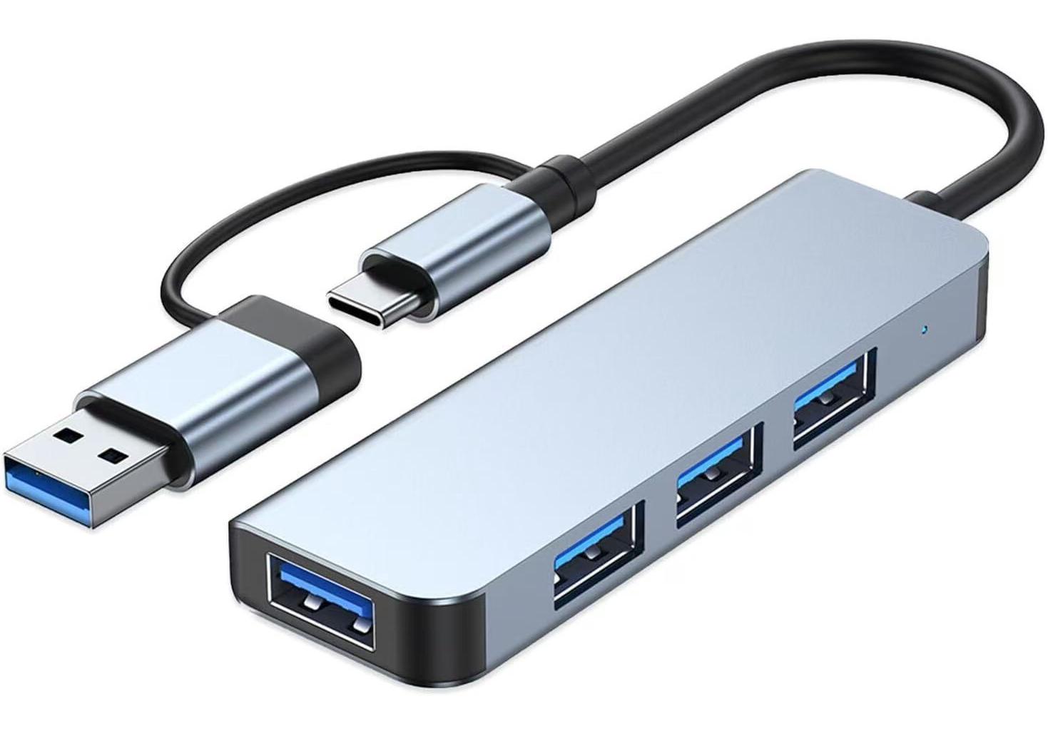 Cross-Border Dual-Head 8-in-1 Type-C Laptop USB Hub Multi-Port Extender