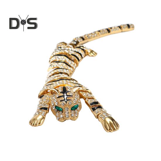 

Брошь-булавка, инкрустированная блестящими стразами, значок в форме тигра, устойчивый к ржавчине, легкий, гибкий, брошь в виде тигра, модные аксессуары