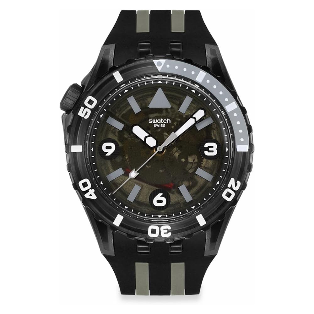 Swatch Black Sea Nettle Men s Watch Black SSCU09B100 Waterproof Design, Quartz Movement, Stylish Look