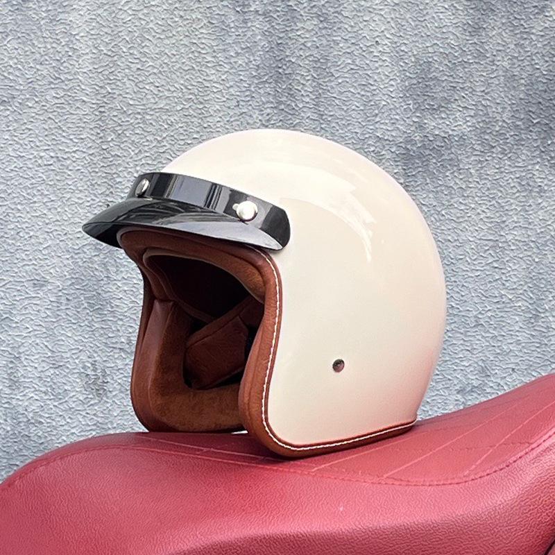 ORZ Vintage Helmets for Men and women3C Certified Electric Motorcycle3/4Half Helmet for All Seasons, Personalized for Couples