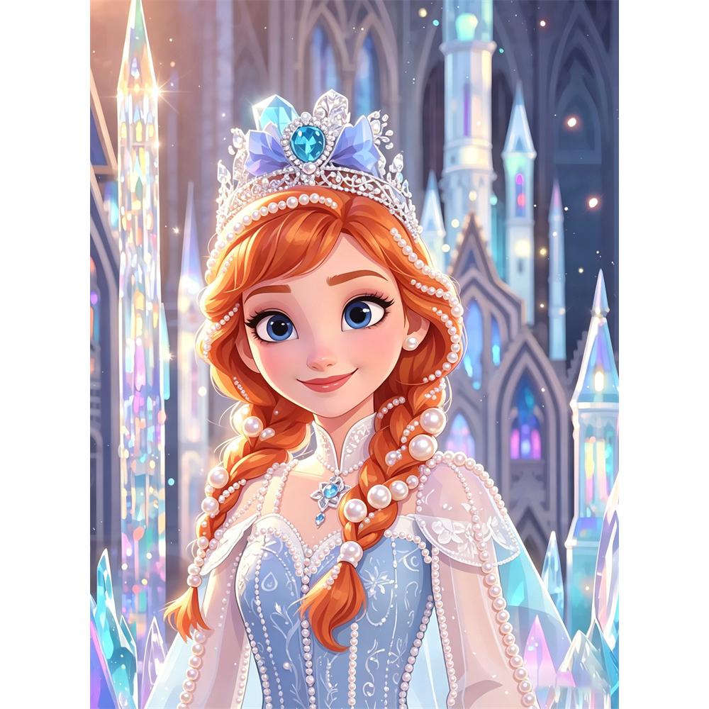 

Disney Pearl Painting Princess Anna DIY Pearl Art Painting Pearl Gem Painting Pictures Crafts Special Shape Home Wall Decoration 30x40
