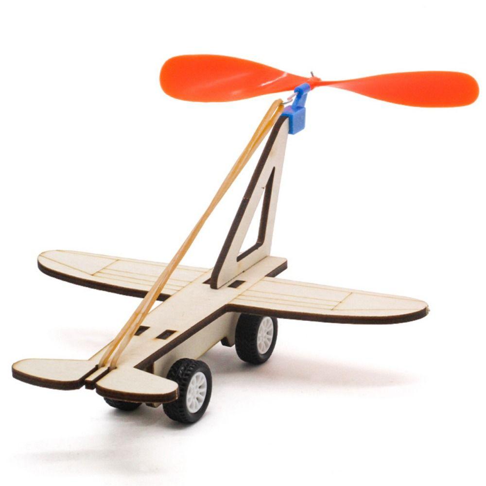 10pcs 2 Colors Rubber Band Powered Propellers Plastic Car Propeller For Student Airplane Projects