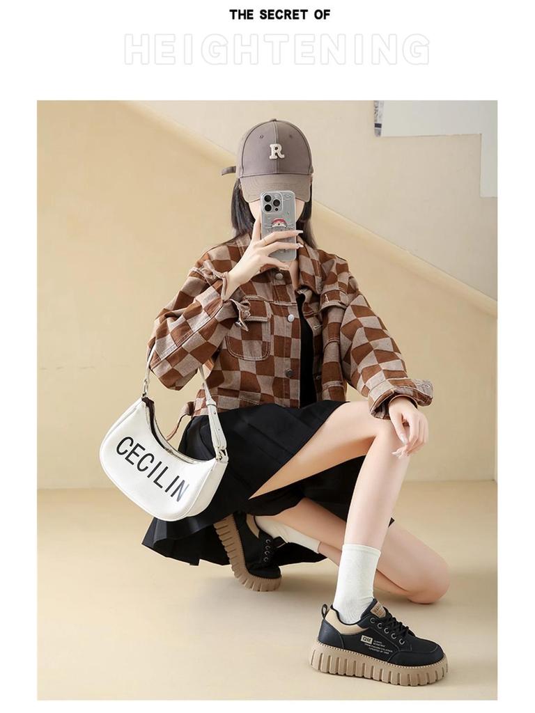 Autumn 2025 Women's Sporty Casual Platform Shoes - Lightweight, Thick-Soled & Versatile