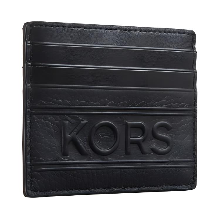 Michael Kors MK Hudson Embossed KORS Logo Pebble Leather Card Holder Women accessories Black 39T4LHDD2O-BLACK