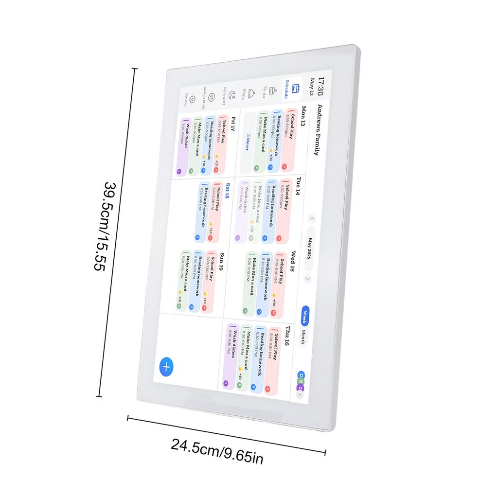 Digital Calendar Planner 15.6 Inch 1080P Full HD Touch Screen Interactive Wall Desk Mount Seamless Scheduling Chore Chart