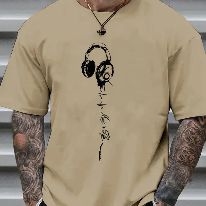 

Новая летняя мужская модная футболка с принтом в виде гарнитуры Personality, мужская футболка, топ 8XL жёлтый