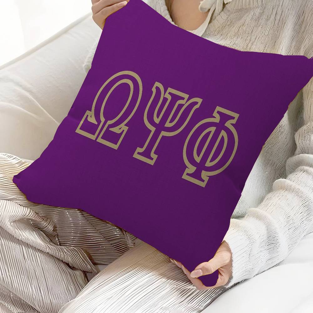 African American Omegas Psi Phi Cushion Cover Inches Farmhouse Decor Home Throw Pillow Covers For Couch Decorations
