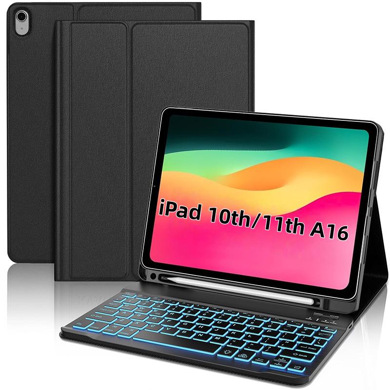 Backlit Bluetooth Keyboard Protective Case for iPad A16 11th Gen/10th Gen 10.9 Inch