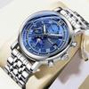 CHENXI Top Business Watch Men Luminous Waterproof Moon Phase Chronograph Quartz Stainless Steel Date Fashion Wristwatch