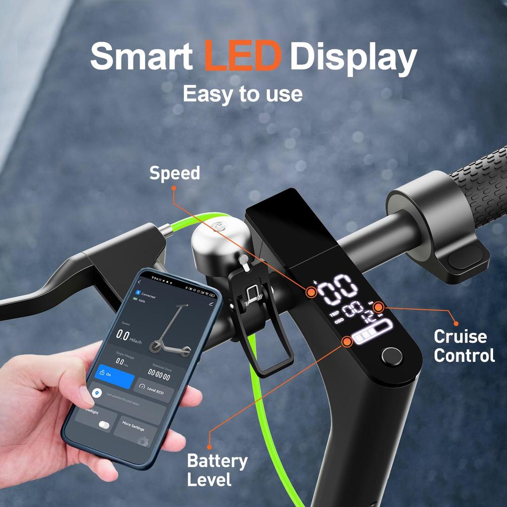 Elektrische Step Volwassene, 30-35km Bereik, 8,5" Ultralicht Opvouwbare E-Step, 350W Motor, 3 Snelheidsmodi, TODIMART T3 voor Volwassenen en Tieners, Slimme App
