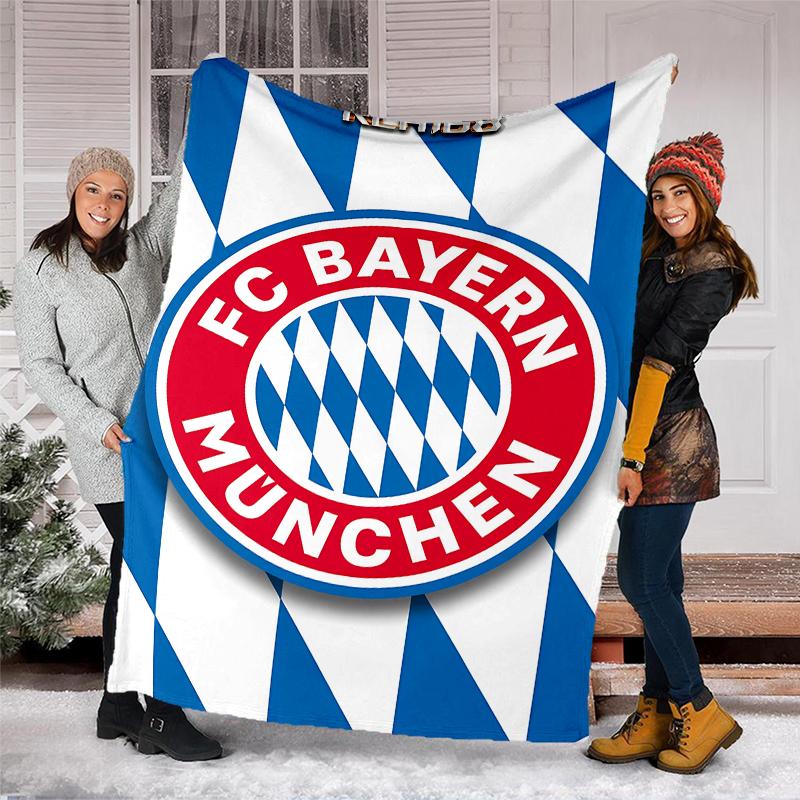 FC Bayern München logo printed throw blanket—soft,warm;versatile blanket for all seasons—perfect as &air-conditioning throw,nap blanket
