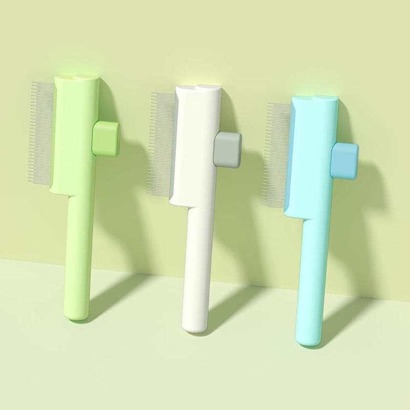 Cats Grooming Brush With Release Button Pet Hair Removal Comb For Short Long Hair Cats Massaging Shedding Cleaning Tool
