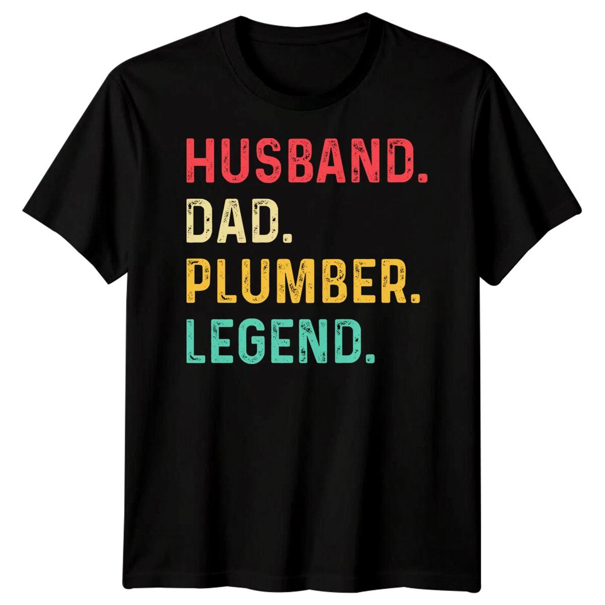 Mens Husband Dad Plumber Legend Funny Fathers Day TTshirt Tee Best Dad Ever #FD XL
