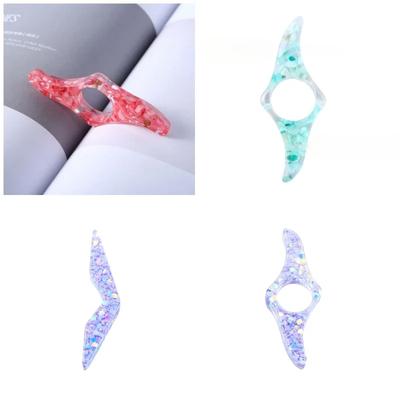 1 pz Segnalibri Anello Colorato Bello Lucido con Paillettes Segnalibro Creativo a Pressione con il Pollice Portapagine per Studenti Regali per Insegnanti