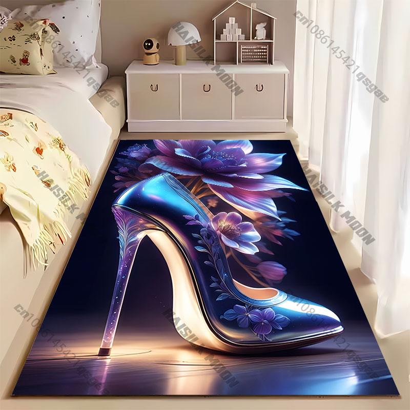 Elegance beauty shoe floral design carpet Yoga living room room decor children's crawling mat doormat area rug games mat