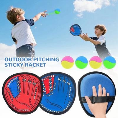 Hand-Grabbed Ball Outdoor Throwing, Sticky Target Racket, Parent-Child Interactive Game Toy, Elastic Throw And Catch Ball