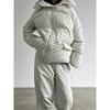 Women Loose Drawstring Striped Warm Thick Hooded Winter Puffer Coat