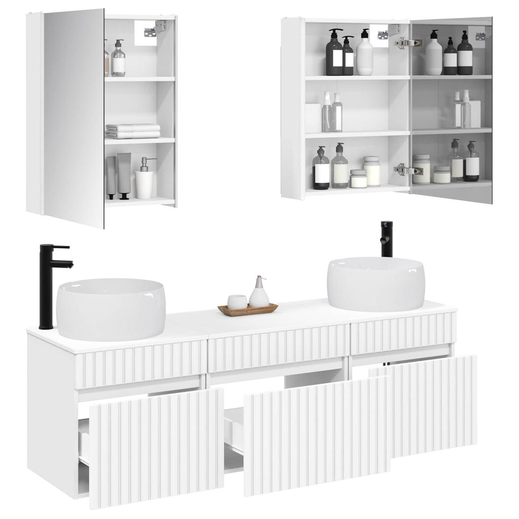 5 Piece Bathroom Cabinet Set White 53 X 15.5 X 70 Cm