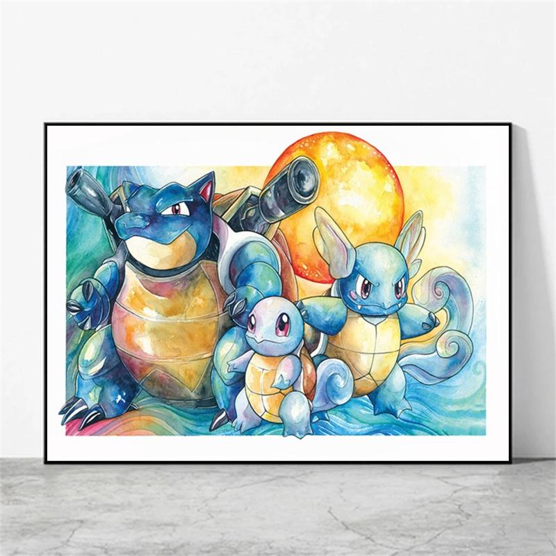 Print on Canvas Pokemon Eeveelution Family Hd Printing Oil Painting with Exquisite Details Home Children's Bedroom Decoration