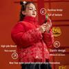 ASK JUNIOR Girls' Winter 90% Down Stand-Collar Jacket - Chinese New Year Style
