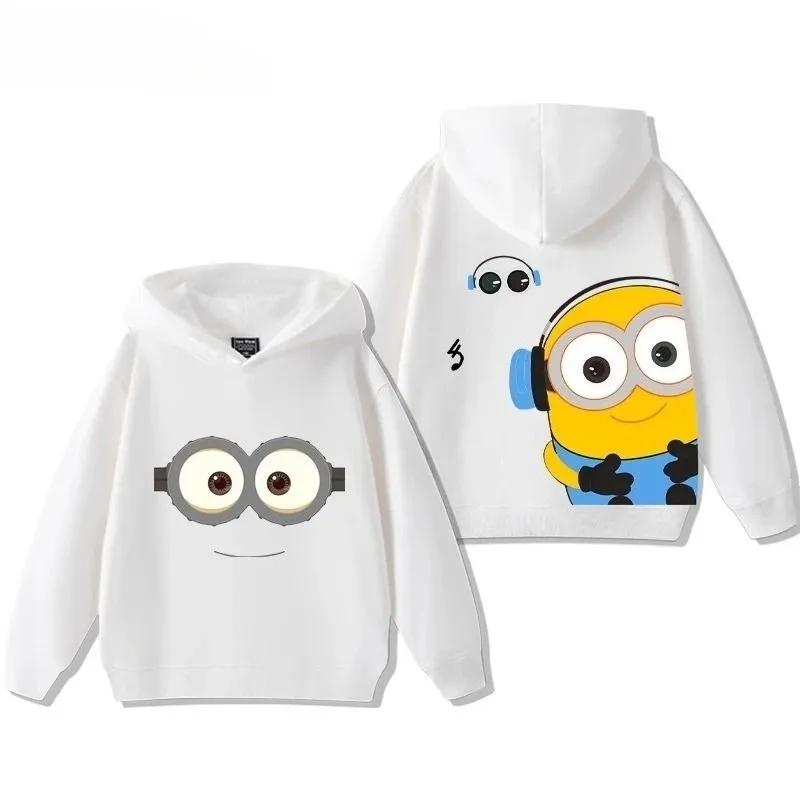 Minion Double-Sided Printed Children's Sweatshirt - Fall/Winter Boys' and Girls' Outdoor Loose Comfortable Hooded Top