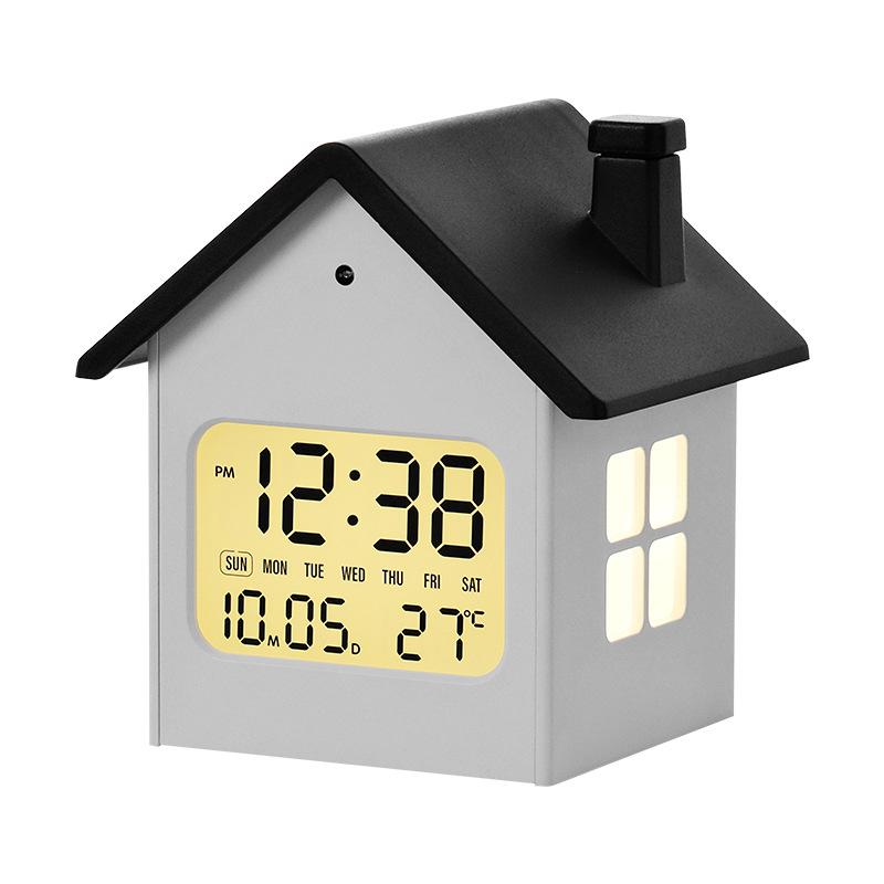 Creative House Table Clocks Multifunctional Alarm Clock Children s Room Bedside Table Watch Modern Desktop Decoration Ornament