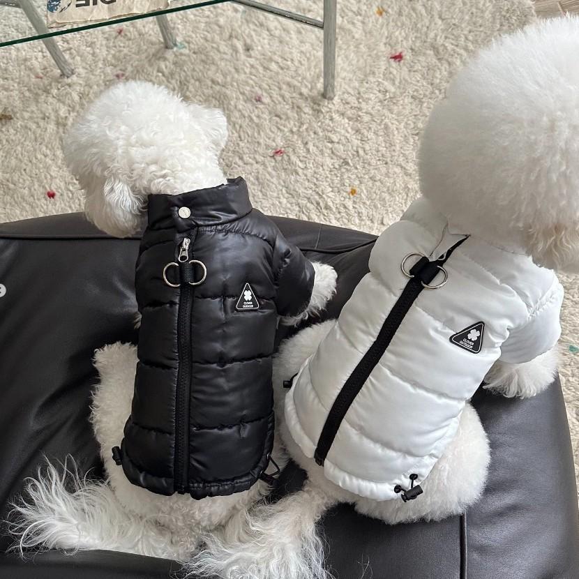 Winter Warm Dog Coat Quilted Padded Jacket with Pockets for Teddy Bichon Small Dogs Pet Clothes for Cold Weather Dog Clothes