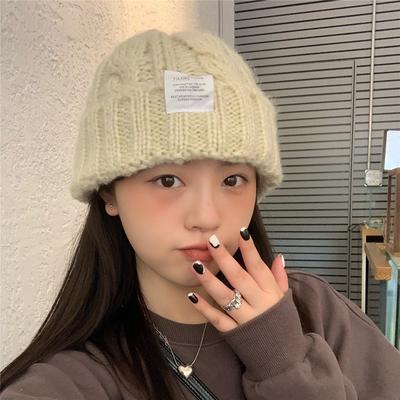 Ding Walk Candy Colored Twist Wool Hat for Women Trendy Autumn and Winter Retro Versatile Warm Ear Protection Cold Hat