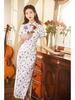 2024 Spring/Summer Elegant Retro Double-Layer Silk & Linen Short-Sleeve Cheongsam Dress