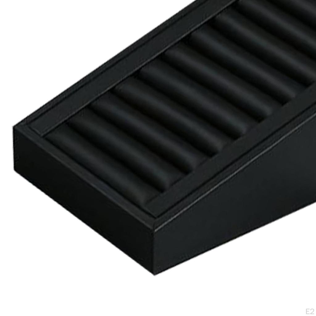 Leather Rings Display Tray Jewelry Organizer Storage Box 7 Slots for Exhibitions