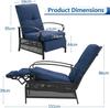 YODOLLA Garden Reclining Chair Adjustable 3 Positions - 150kg Capacity, With Removable Cushion - Foldable - Navy Blue