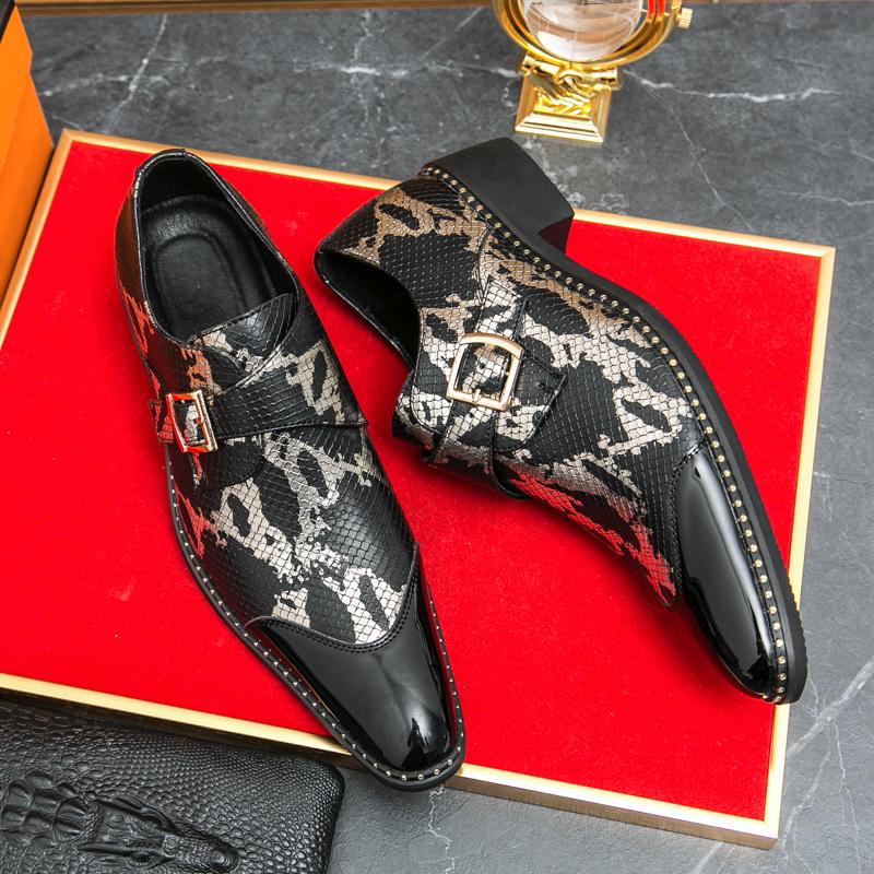 

Новая мужская модная формальная обувь ПУ Черная Зеленая Боковая пряжка Повседневные деловые лоферы Дизайнерская обувь парикмахера Размер 38-46 Мужская обувь 46 чёрный