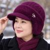 Elastic Winter Knit Hat Thickened Ear Protection Cap Elderly Mother Bonnet Middle Aged