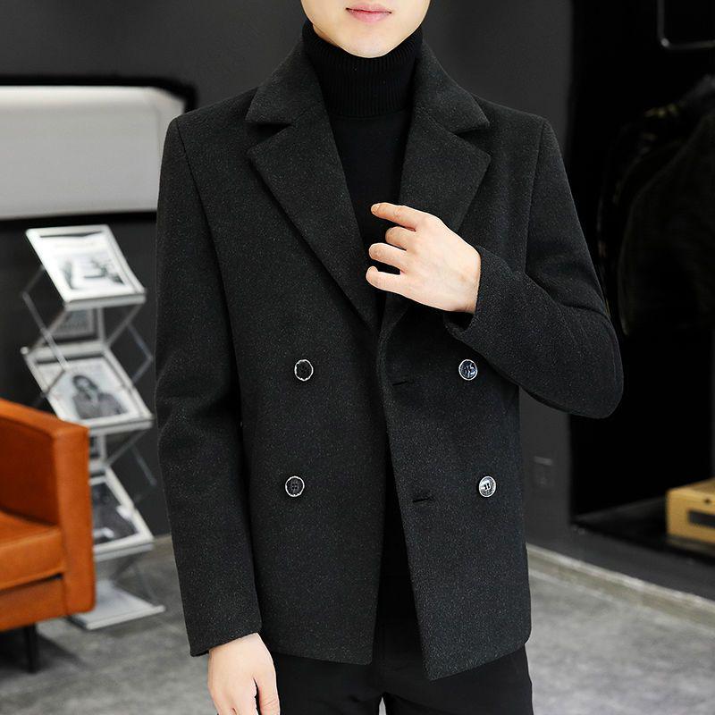 Men's Mid-Length Wool Coat: Autumn/Winter Korean Style Casual Trench Jacket