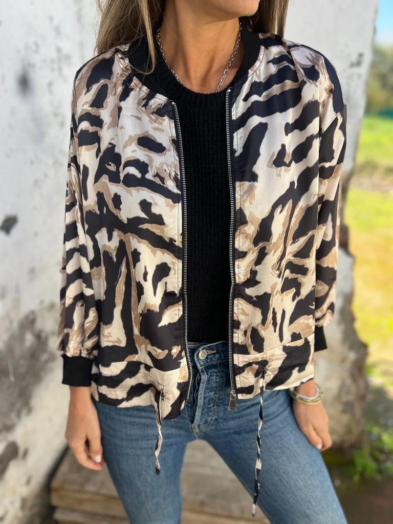 European and American women's clothing autumn new bomber jacket zipper jacket top women