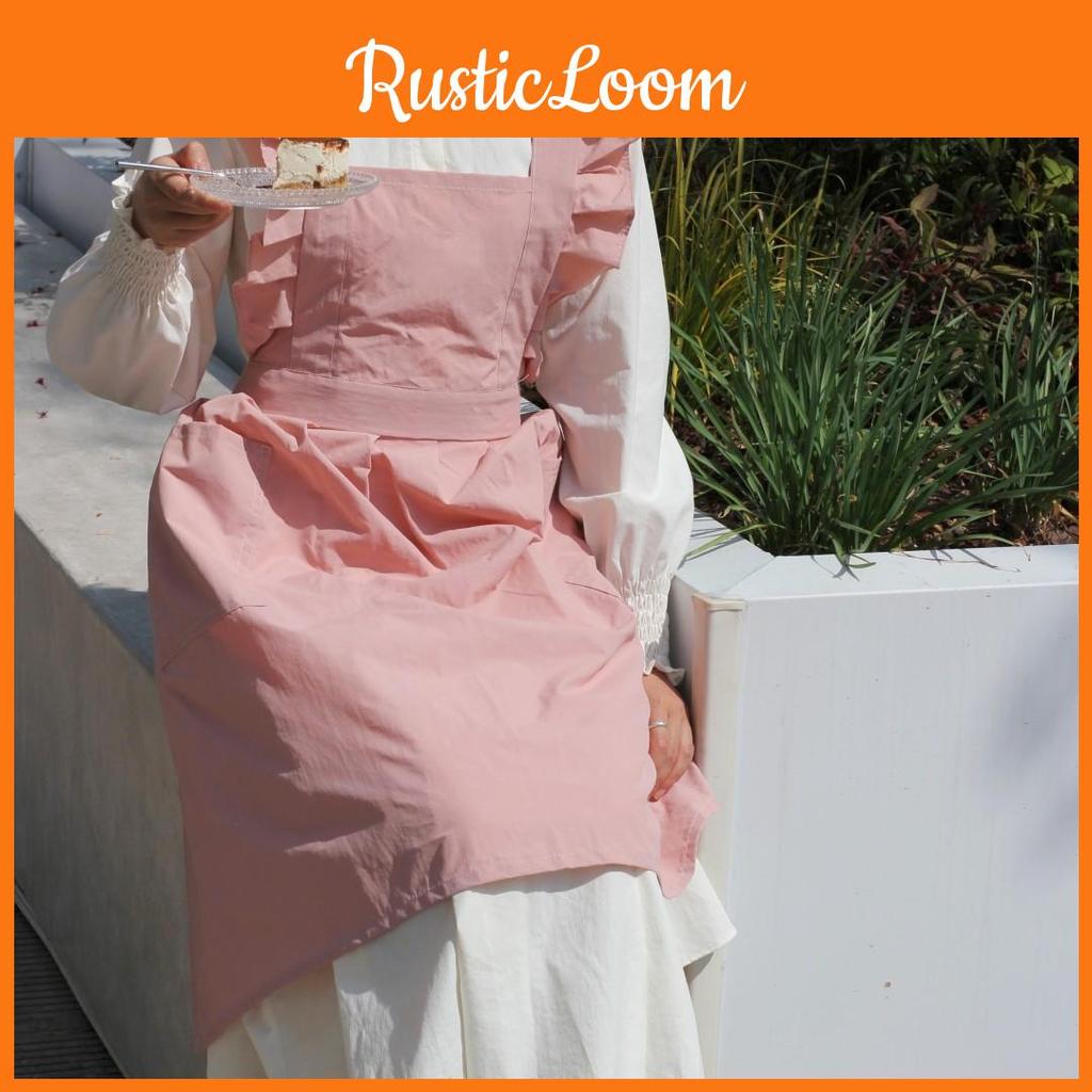 Sleeveless Waterproof Apron For Kitchen And Art With Ruffled Style Crossback