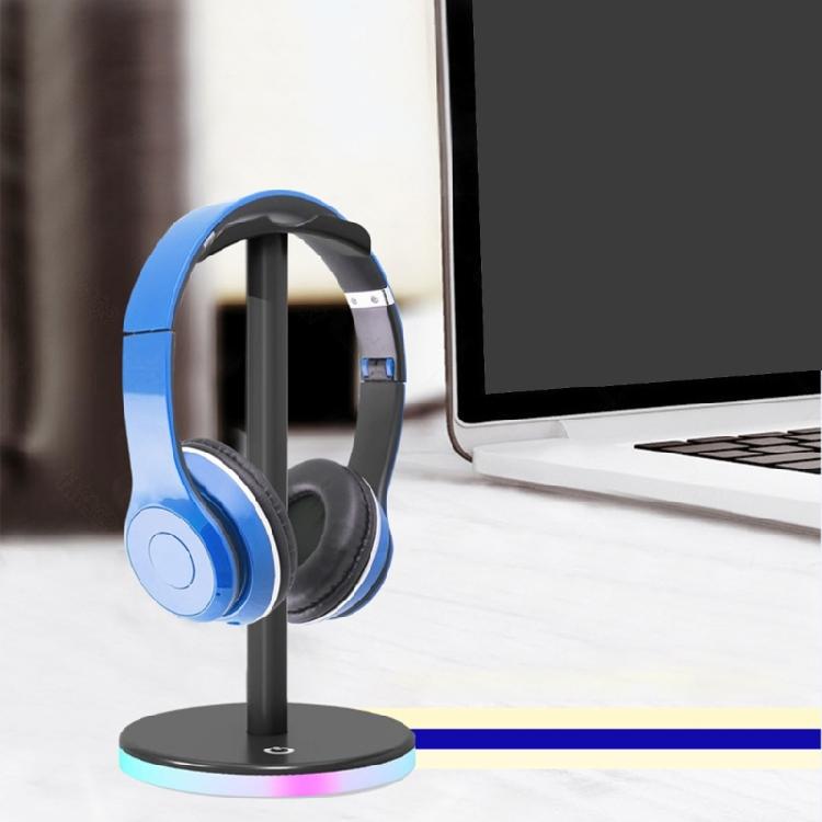 Aluminium Headphone Stand Rack LED Light Space Saving Desktop Display Earphone Mount Hanger Headset Support Stand