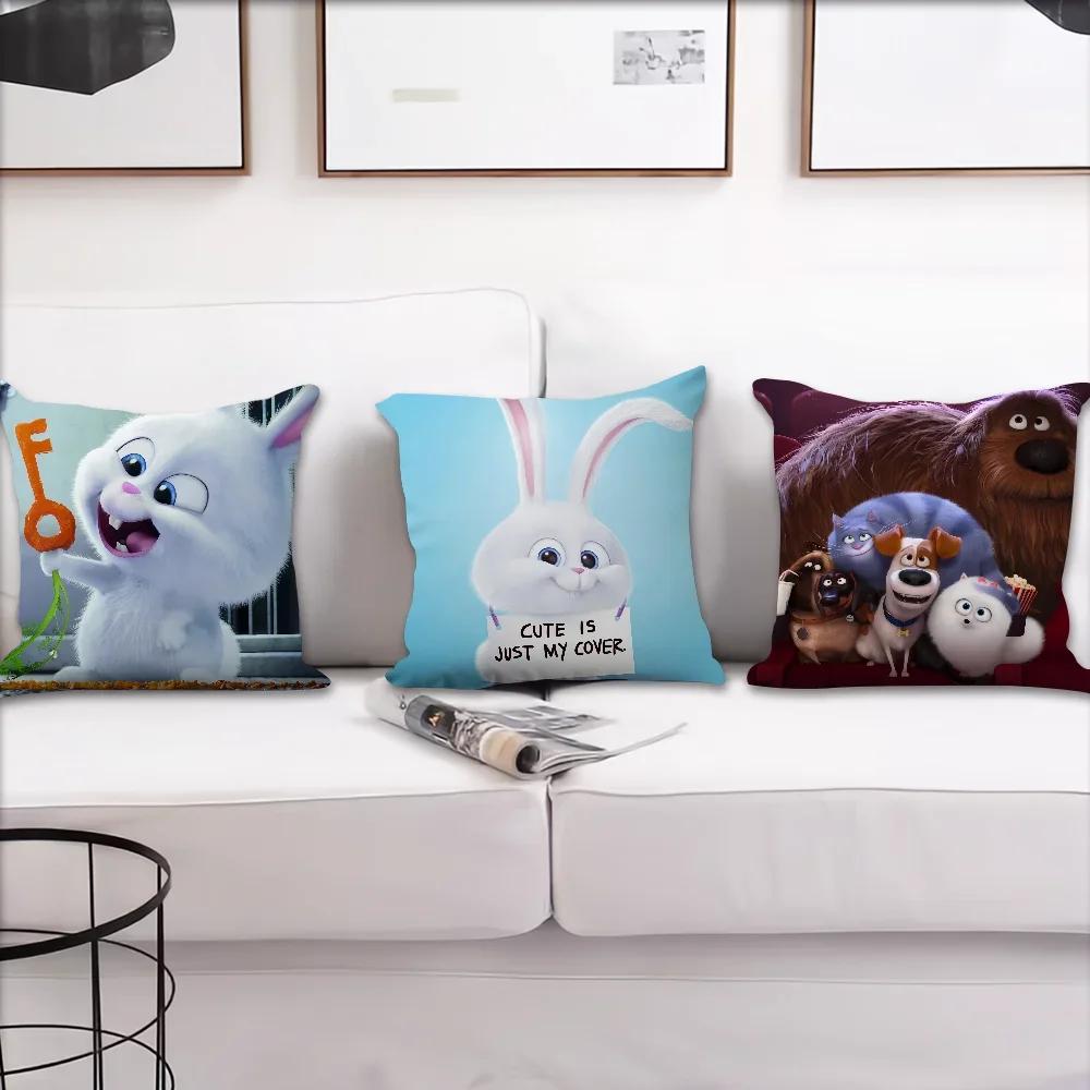 Cartoon T-THE SECRET LIFE OF P-PETS Comfortable soft Pillow Case for Sofa Living Room Home office Decor Protective Covers