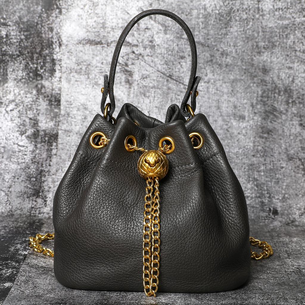 Geantă de machiaj din piele de vacă de prim strat, geantă casual din piele naturală, geantă cu lanț din piele de vacă moale de înaltă calitate