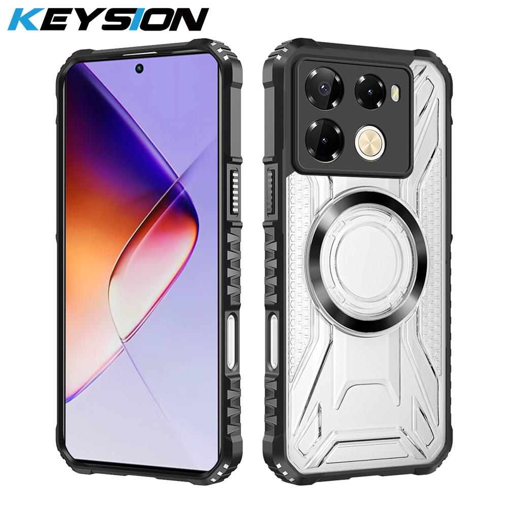 

KEYSION Transparent Magnetic Case for Infinix Note 40 Pro+5G 40 4G Heavy Duty Shockproof Phone Cover for Infinix Note 30 Pro 4G for Infinix Note 40 4G