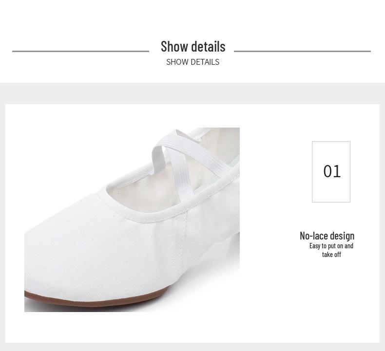 Damen Tanzschuhe ohne Schnürsenkel mit Absatz - Weiche Sohle für Ballett, Yoga, Bauchtanz, Erwachsene, Lehrer und zum Üben.