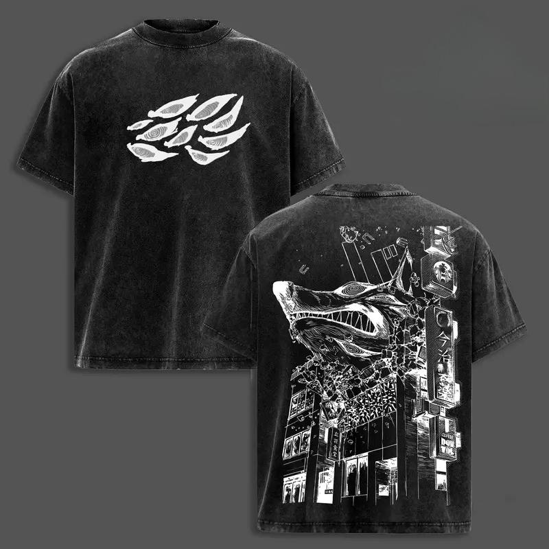 

Hayakawa Aki Printed Tee Anime Chainsaw Man Women Clothing Men Women Retro Washed T-shirts Short Sleeve Tshirt Harajuku T Shirt XXL