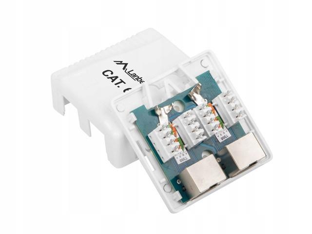 Gniazdo natynkowe Lanberg OU6-0002-W kat.6 2X RJ45