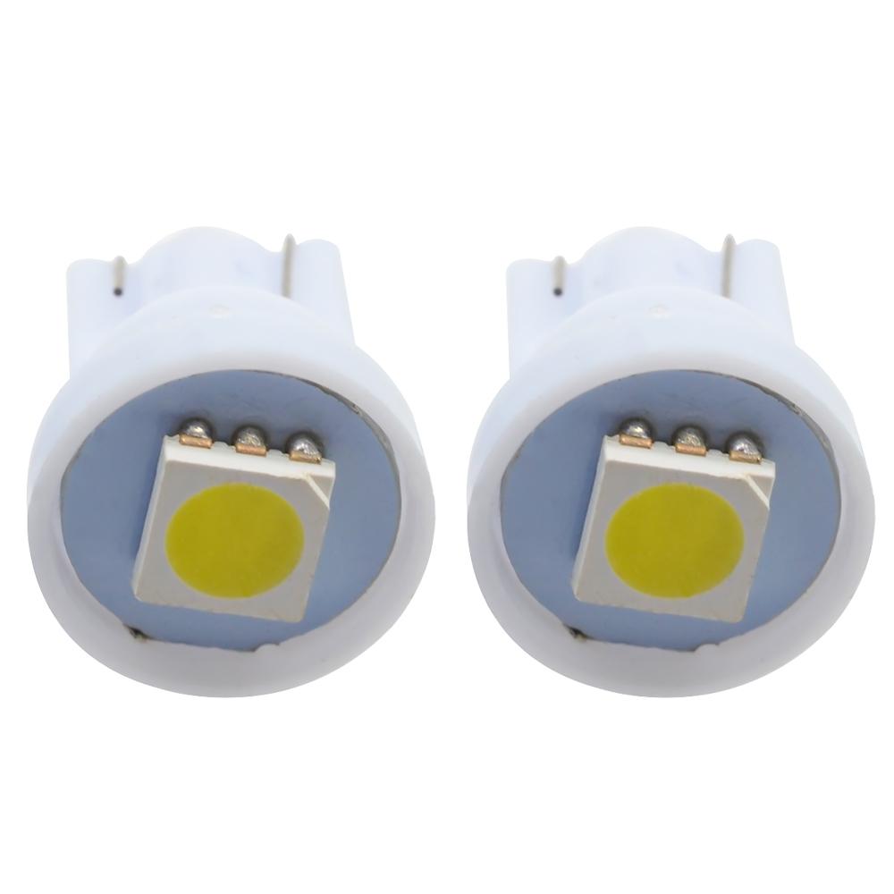 10Pcs Lots T10 W5W 5050 1Smd Car LED White Blue Red Yellow Green Bulb 194 168 192 Dome Lights Wedge Auto Clearance Lamps DC 12V